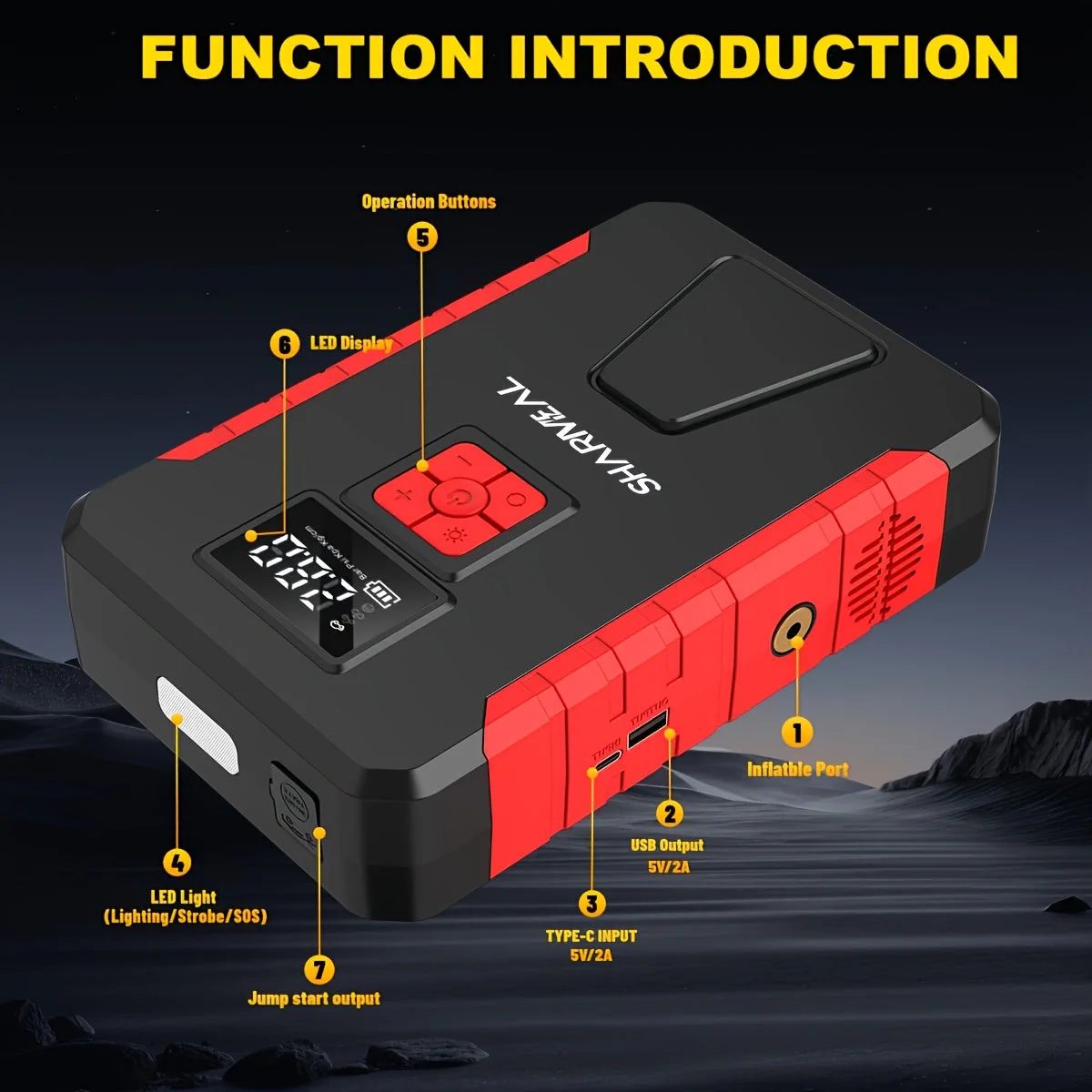 Portable Car Jump Starter & Air Compressor - Image 5