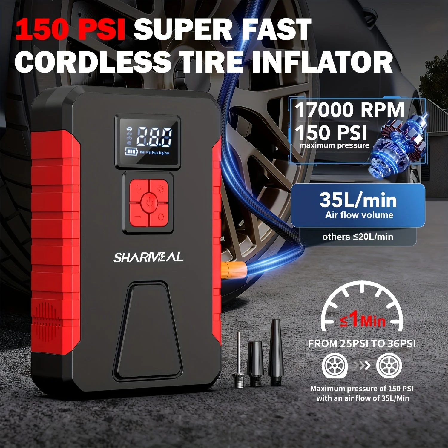 Portable Car Jump Starter & Air Compressor - Image 7