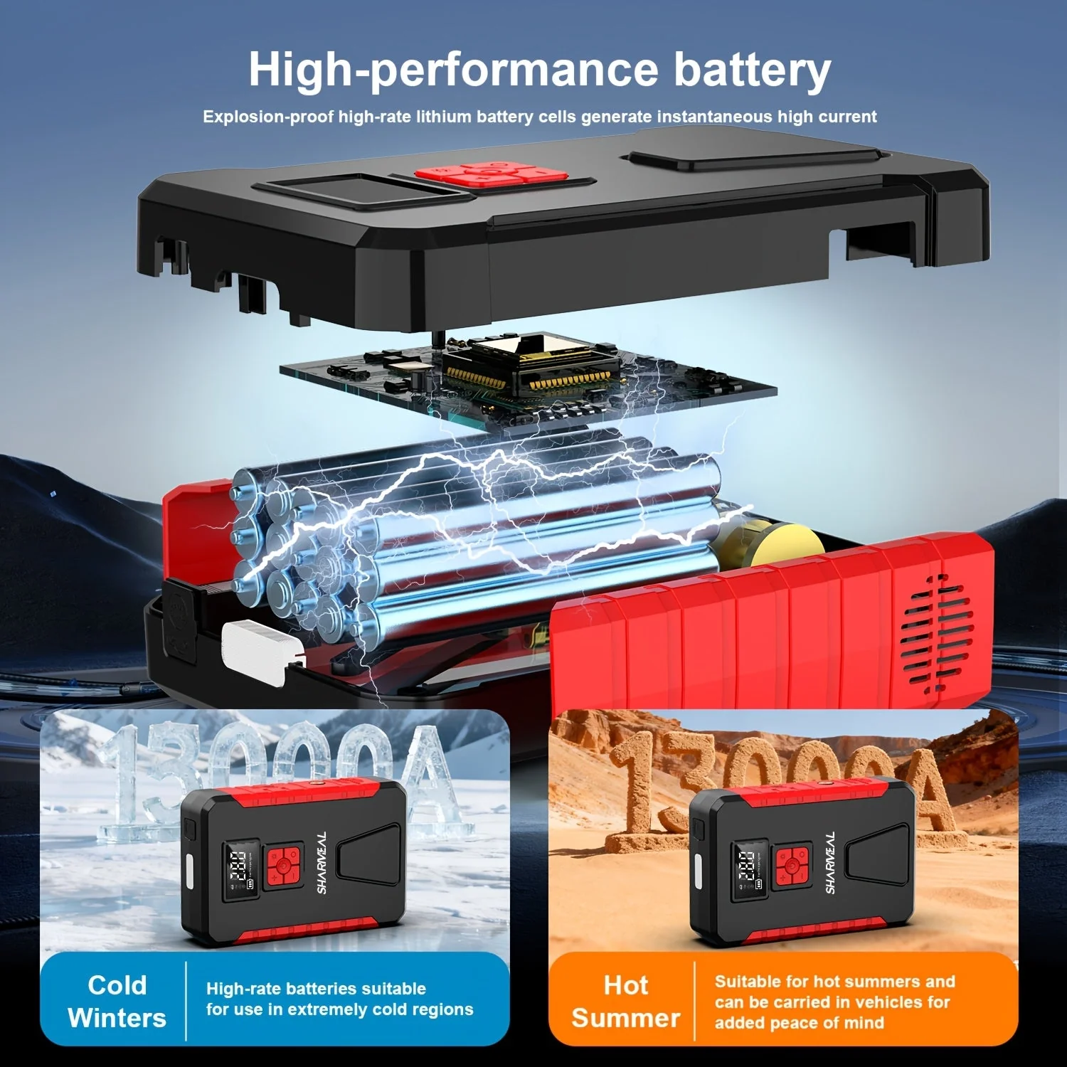 Portable Car Jump Starter & Air Compressor - Image 8