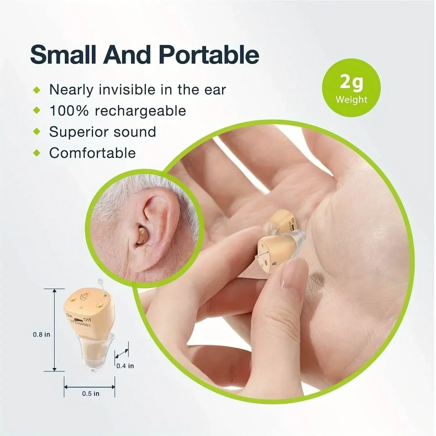 Rechargeable Invisible In-Ear Hearing Aids - Image 9
