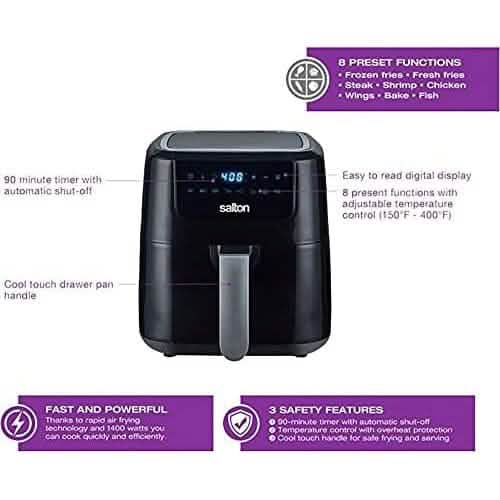 Salton Digital Air Fryer XL 5L - Image 6