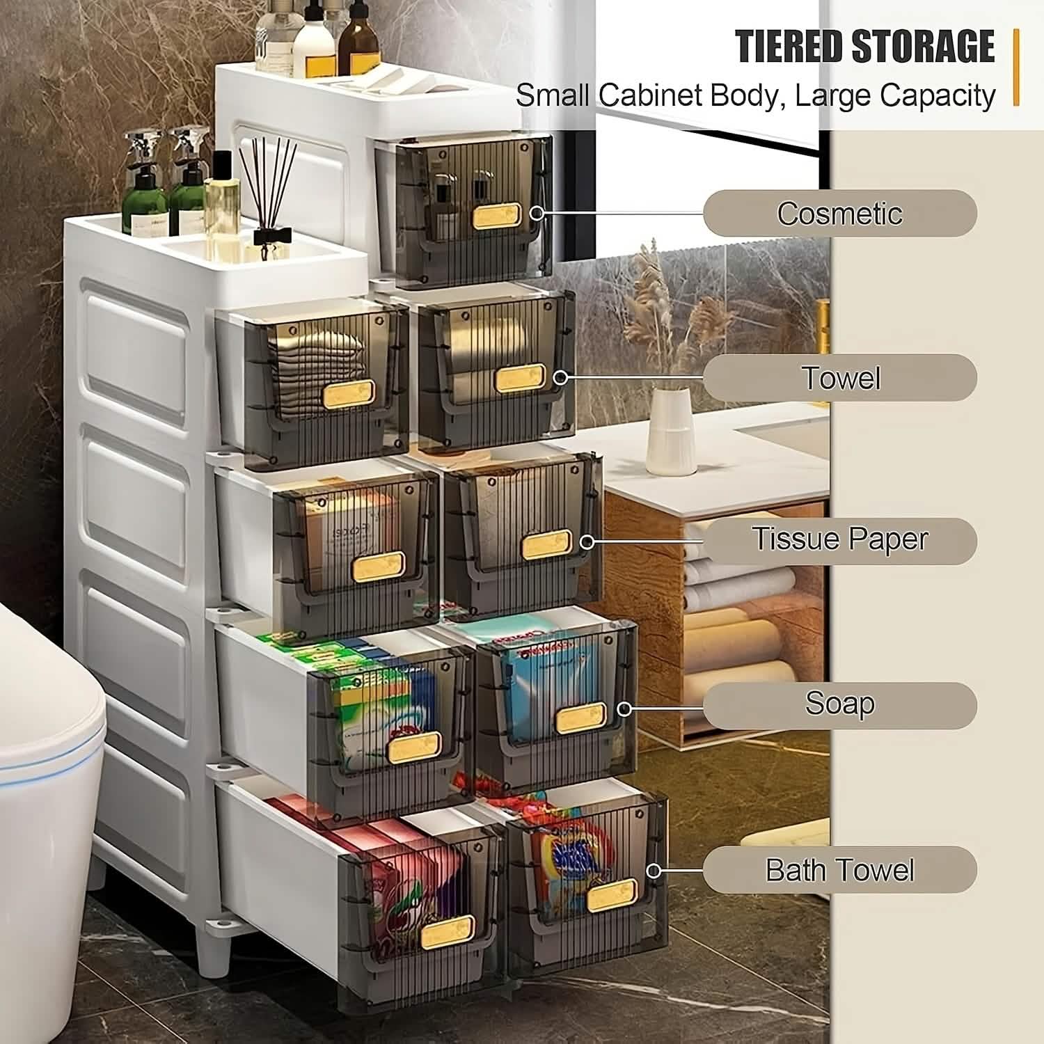 Slim Multi-Drawer Storage Cabinet - Image 5