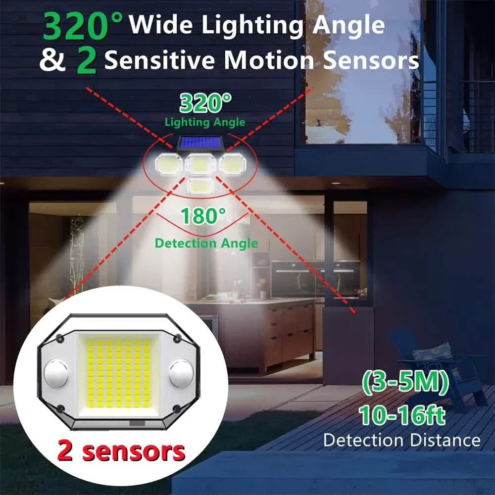 Solar Light Outdoor with Remote Control Double Motion Sensor - Image 4