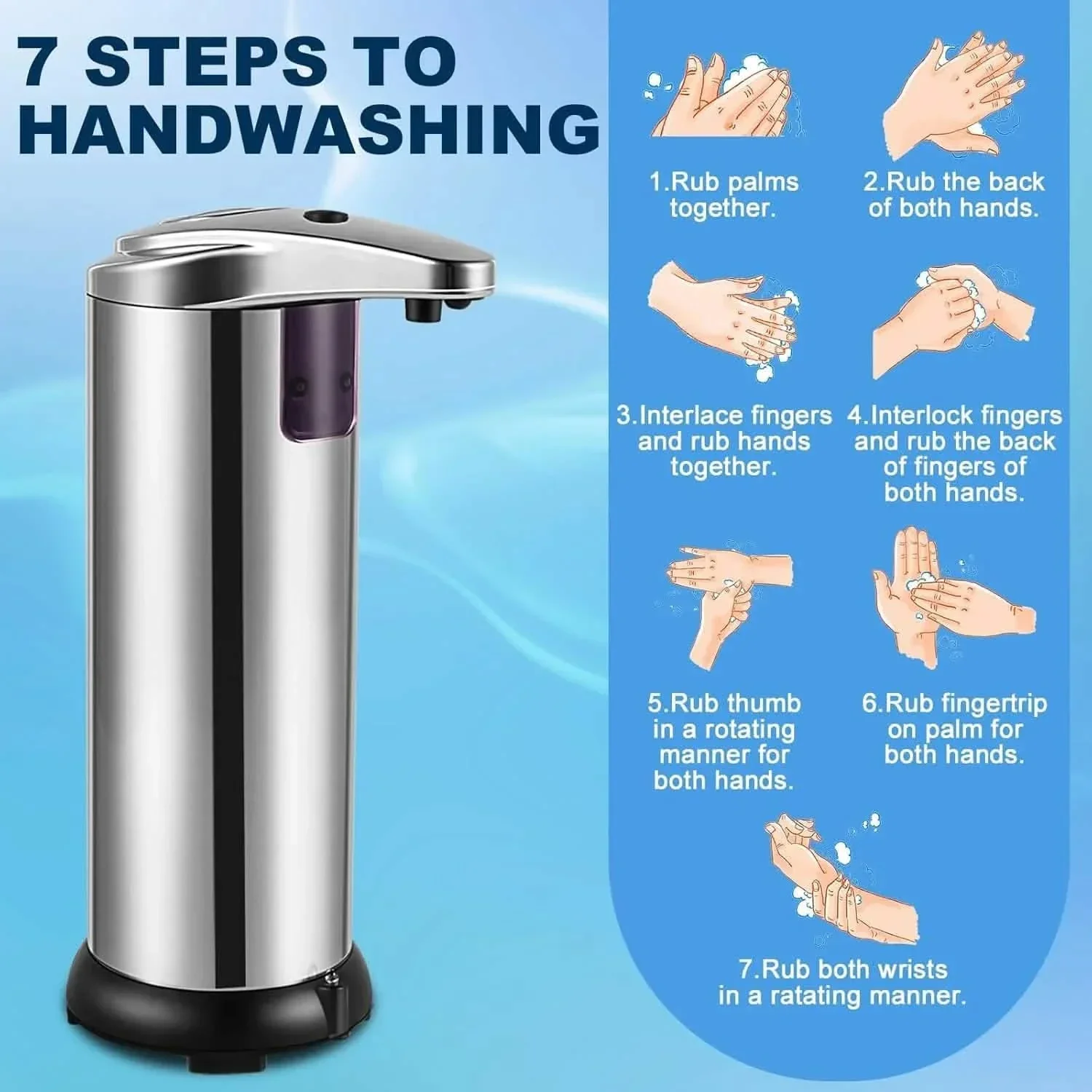 Stainless Steel Automatic Soap Dispenser - Image 13