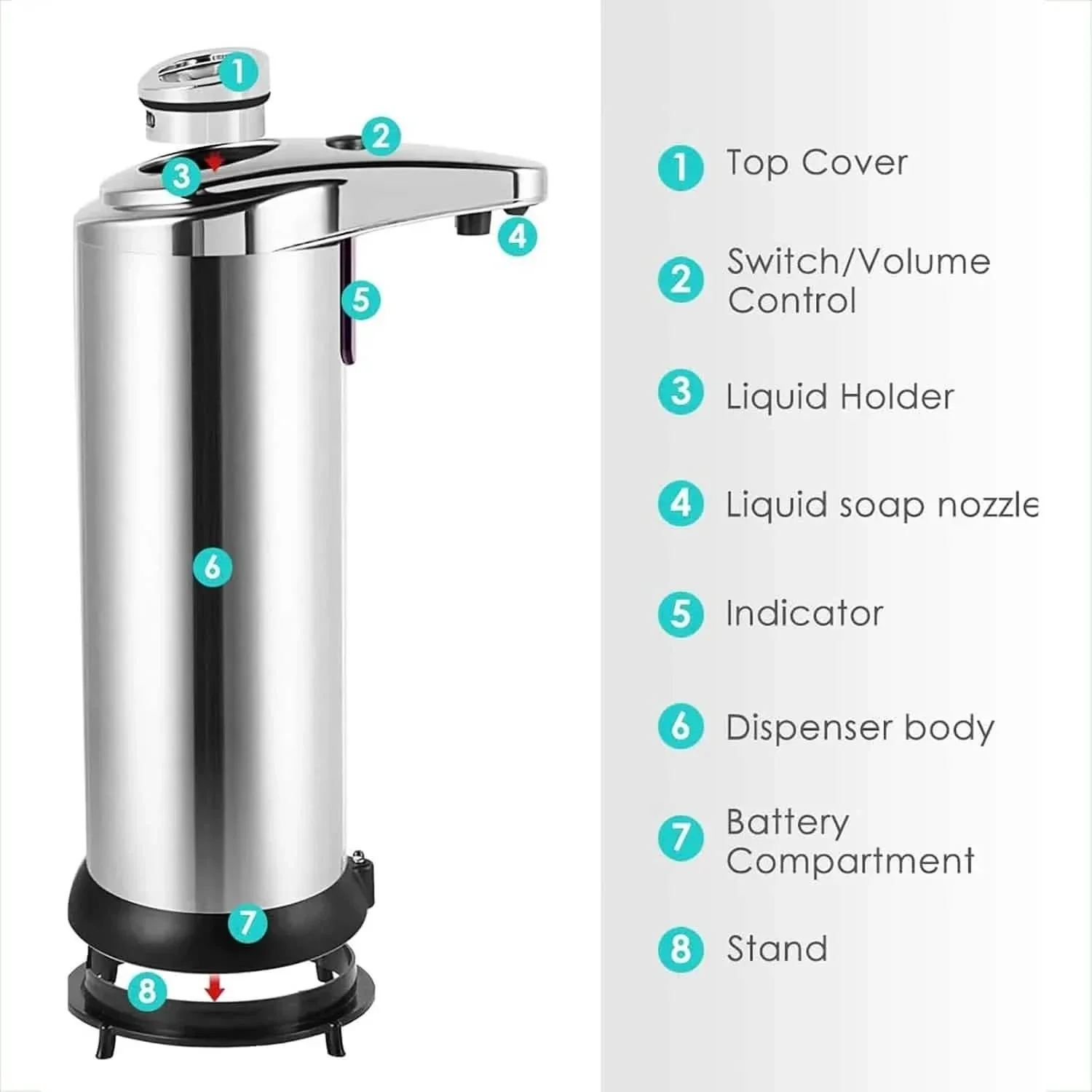 Stainless Steel Automatic Soap Dispenser - Image 8