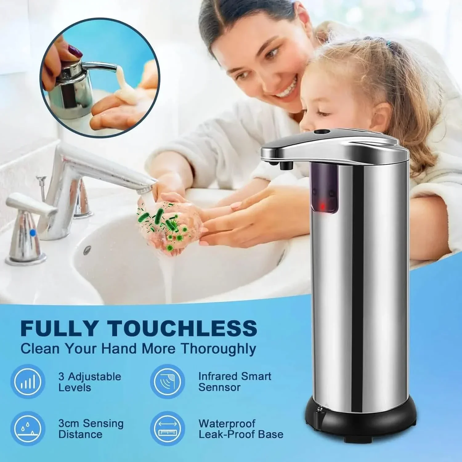 Stainless Steel Automatic Soap Dispenser - Image 9