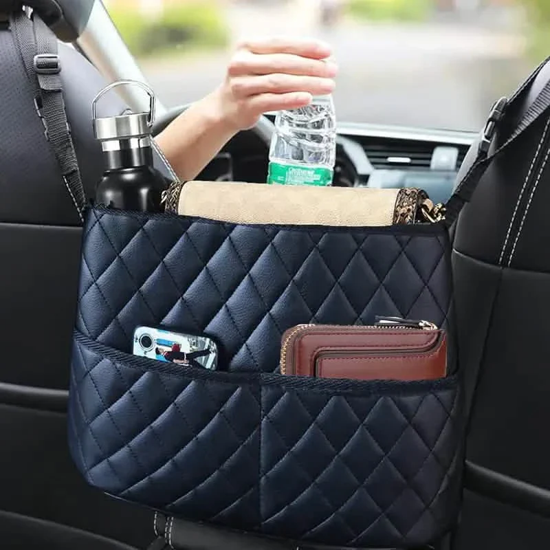 Stylish Leather Handbag Car-Mounted Storage Bag