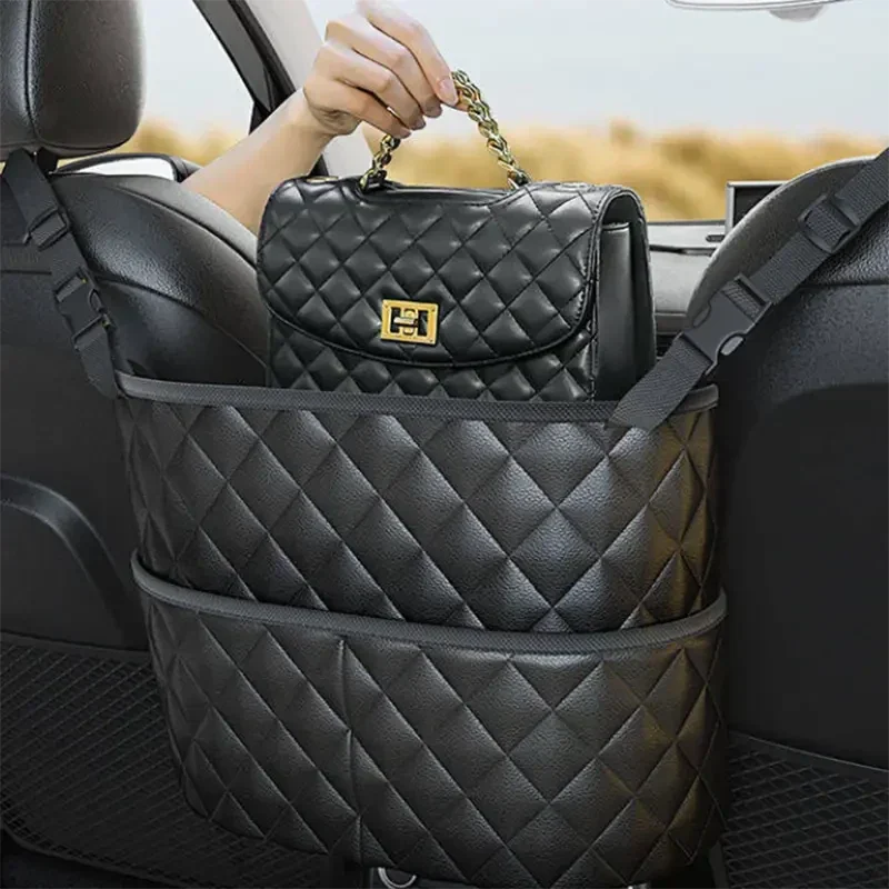 Stylish Leather Handbag Car-Mounted Storage Bag - Image 2
