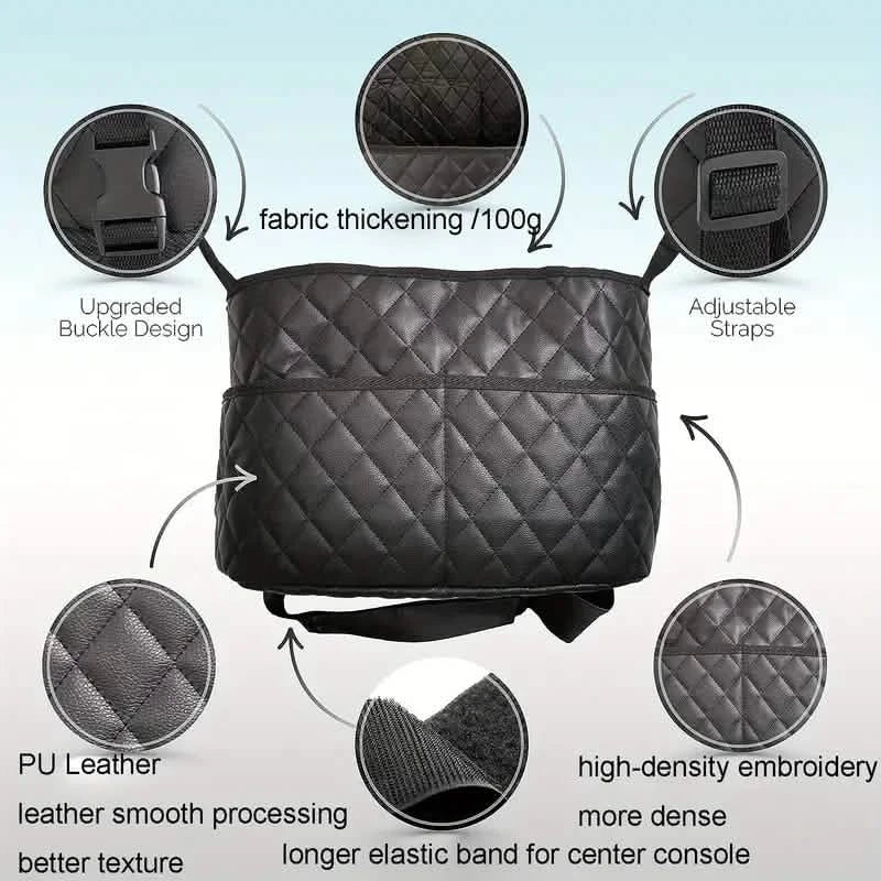 Stylish Leather Handbag Car-Mounted Storage Bag - Image 6