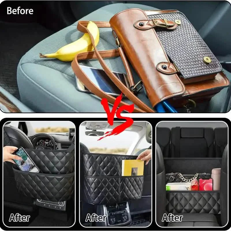 Stylish Leather Handbag Car-Mounted Storage Bag - Image 8