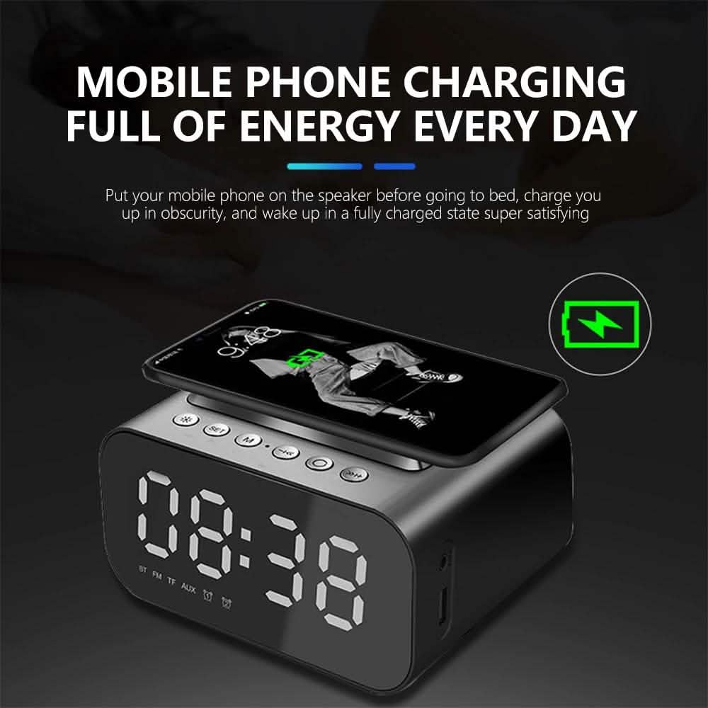 Wireless Charger Alarm Clock with Bluetooth Speaker - Image 4