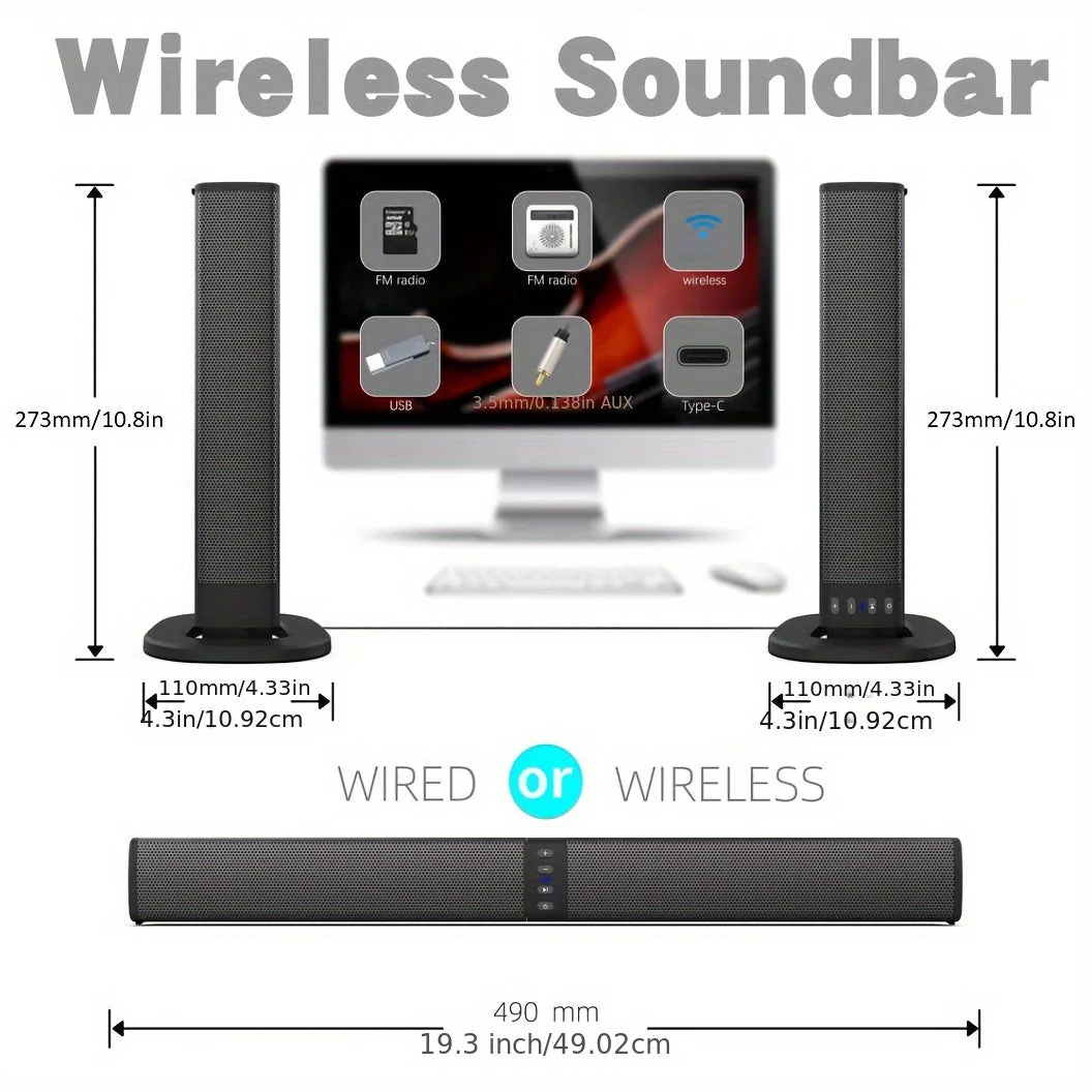 2-in-1 Wireless Soundbar for TV - Image 8