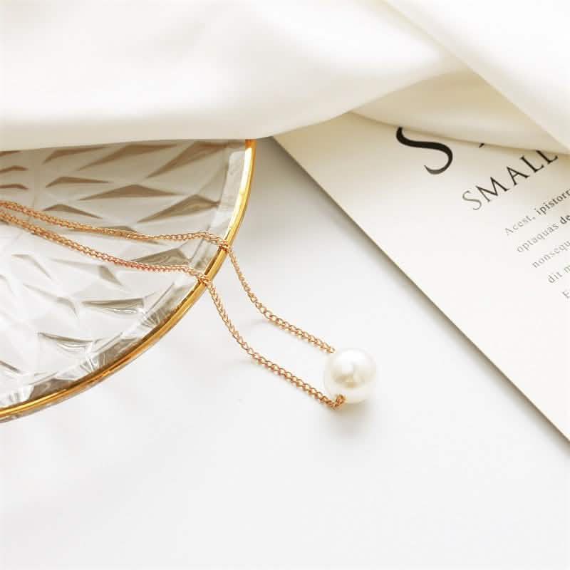 Women’s Minimalist White Pearl Beaded Necklace - Image 3