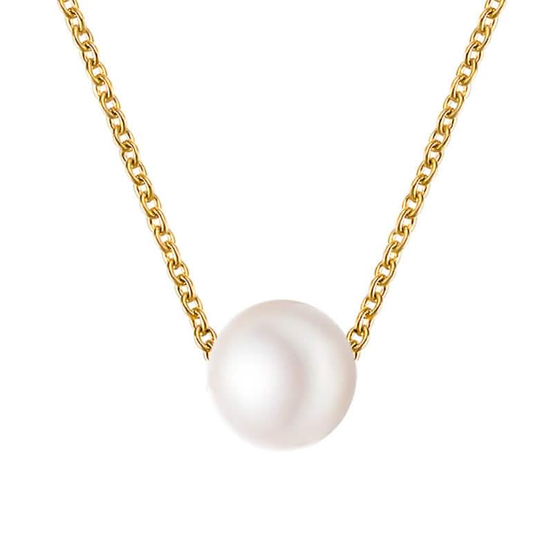 Women’s Minimalist White Pearl Beaded Necklace - Image 5